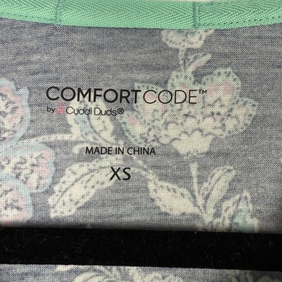 Cuddl Duds Comfort Code Robe XS Floral Lounge Zip Front Lightweight Pockets Soft - Picture 8 of 8